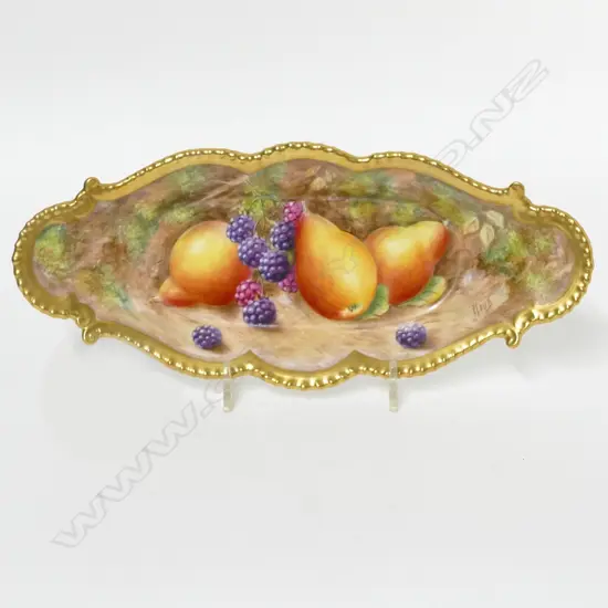 A Royal Worcester hand painted cabinet dish