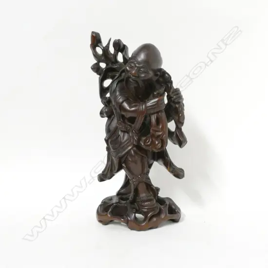 A Chinese carved rosewood figure of  Shao Lao