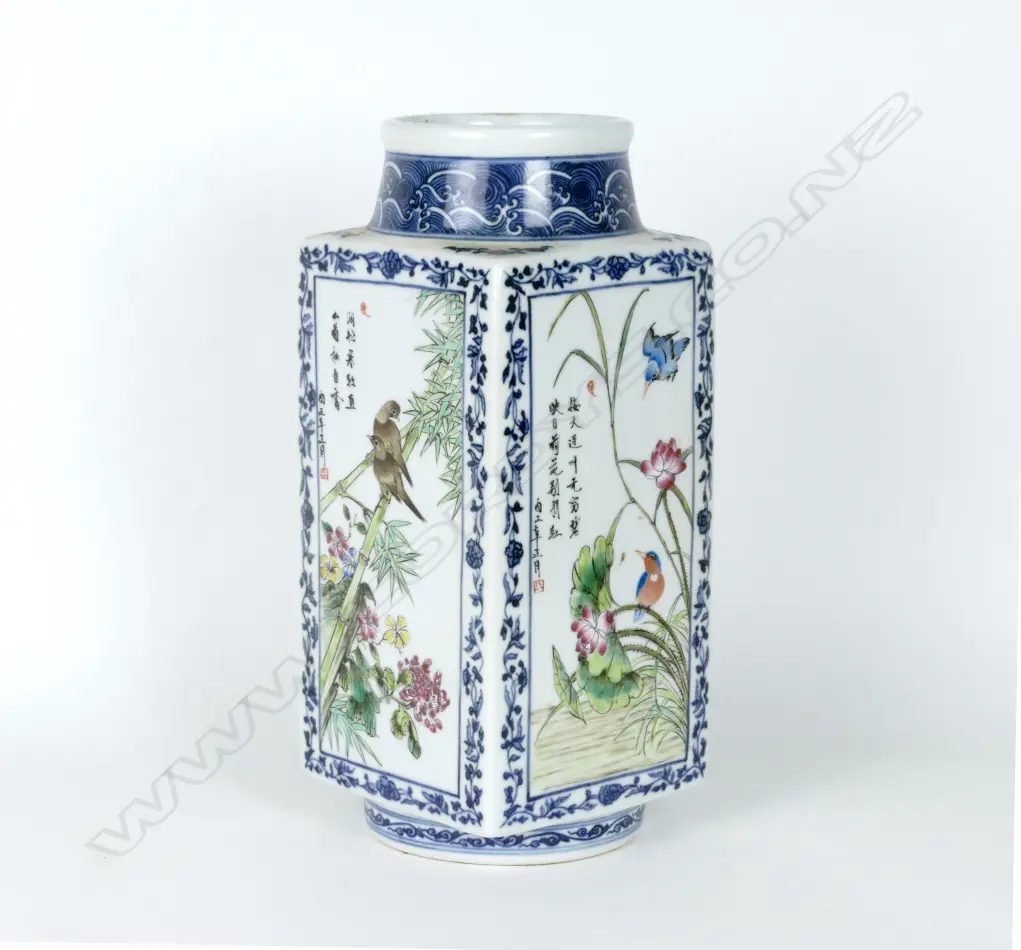 A Chinese square section vase Image 1++
