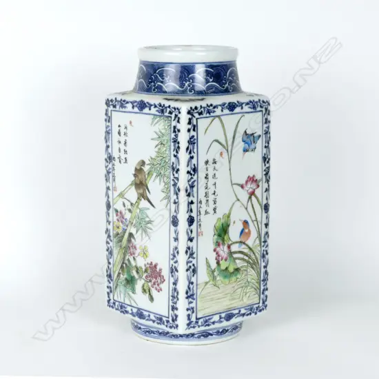 A Chinese square section vase