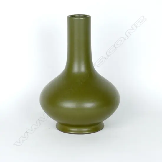A Chinese tea dust glazed baluster shaped vase
