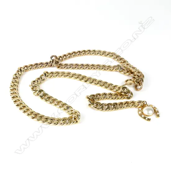A vintage Chanel gold metal chain belt