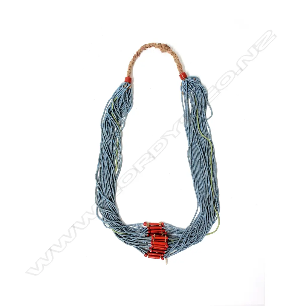 A traditional Fulani multi-strand glass bead necklace Image 1++