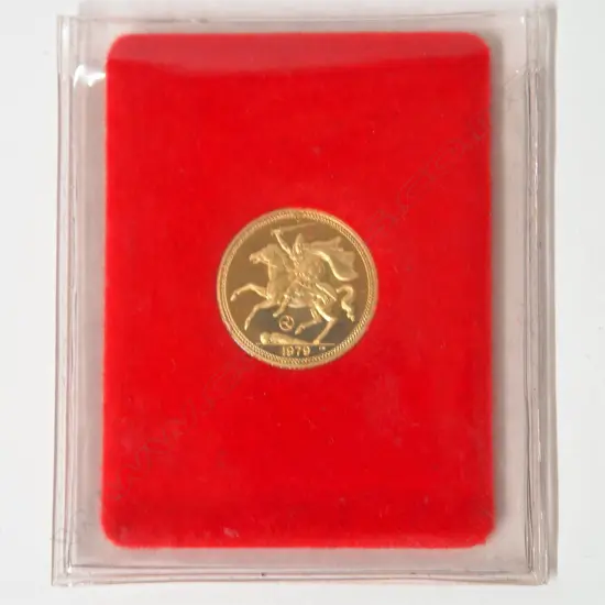 A 1979 Isle of Man gold half-sovereign proof coin
