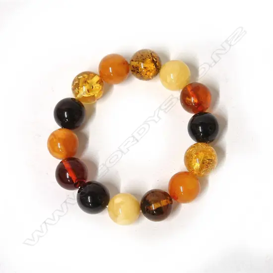 A various amber bead bracelet