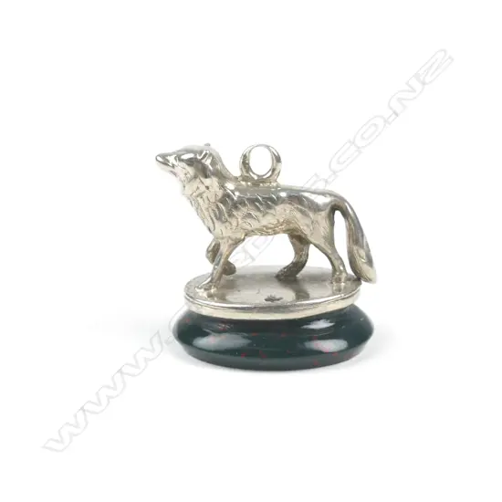 A silver and bloodstone seal
