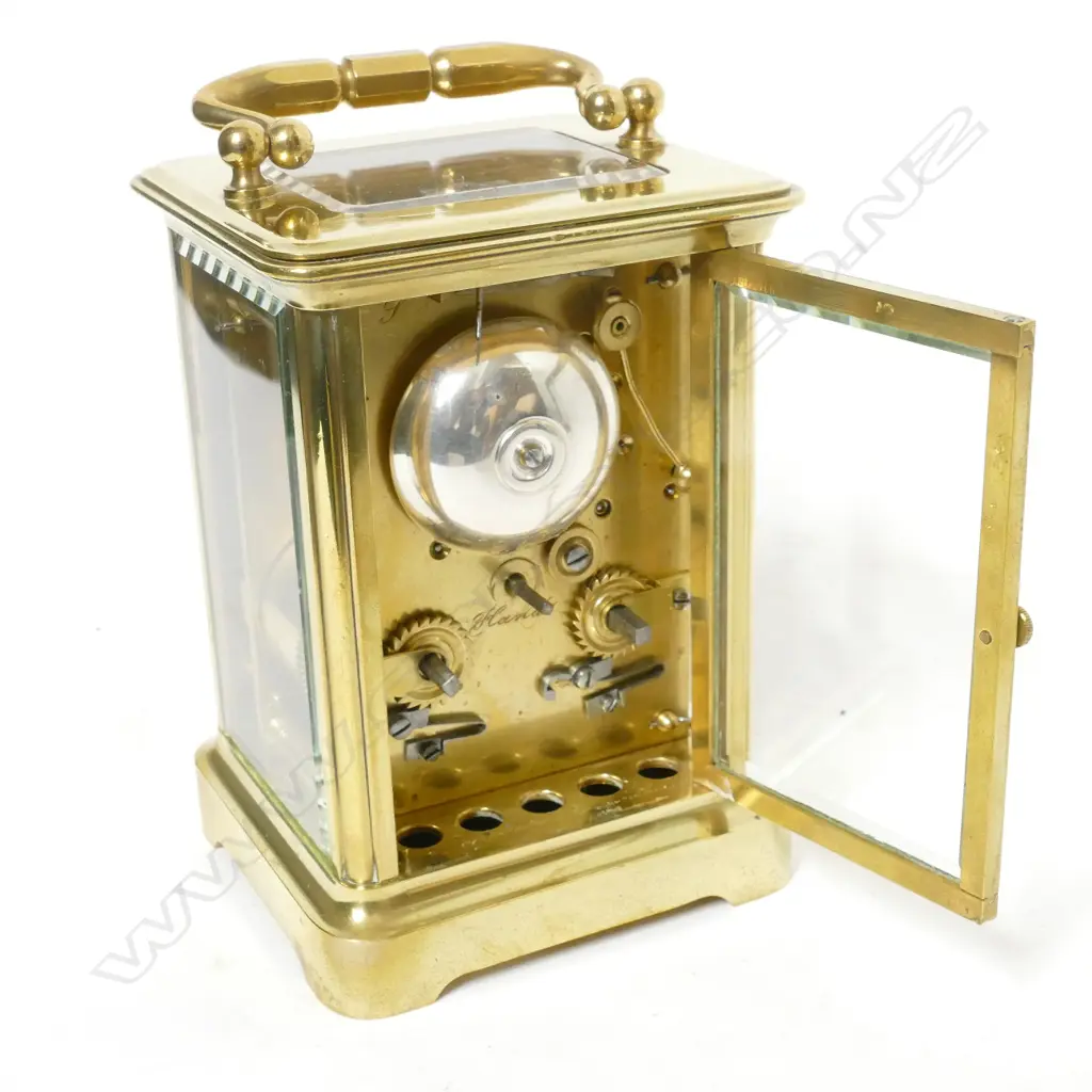 A French brass corniche cased carriage clock Image 1++