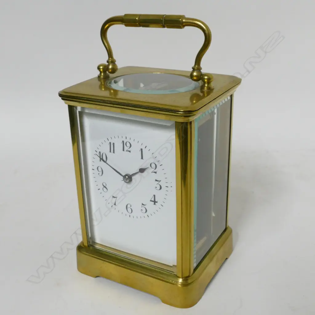 A French brass corniche cased carriage clock by E.G. Lamaille. Paris Image 1++