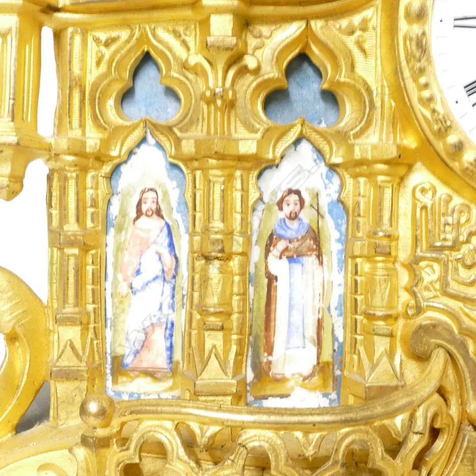 A 19thC French gilt metal and spelter mantel clock Image 1++