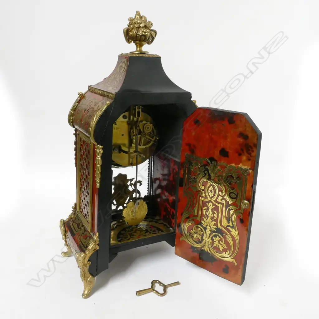 A French red tortoiseshell Boulle cased mantel clock Image 1++