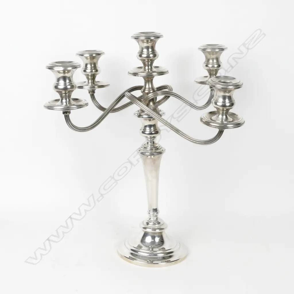 An American Gorham silver five light candelabra Image 1++