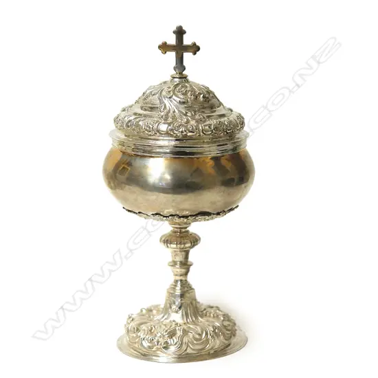 An antique silver ciborium
