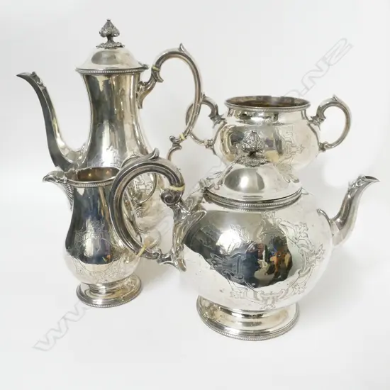 A Victorian silver four-piece tea and coffee service
