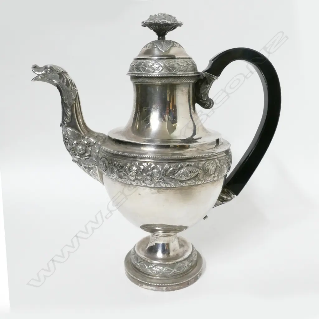A European silver coffee pot Image 1++