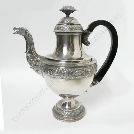 A European silver coffee pot