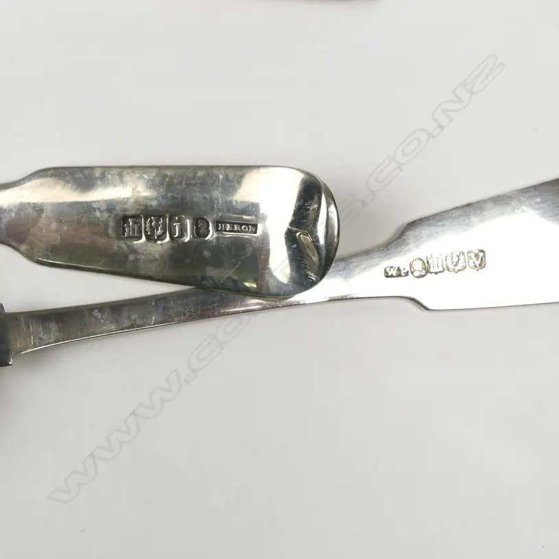 Three early silver serving spoons Image 1++