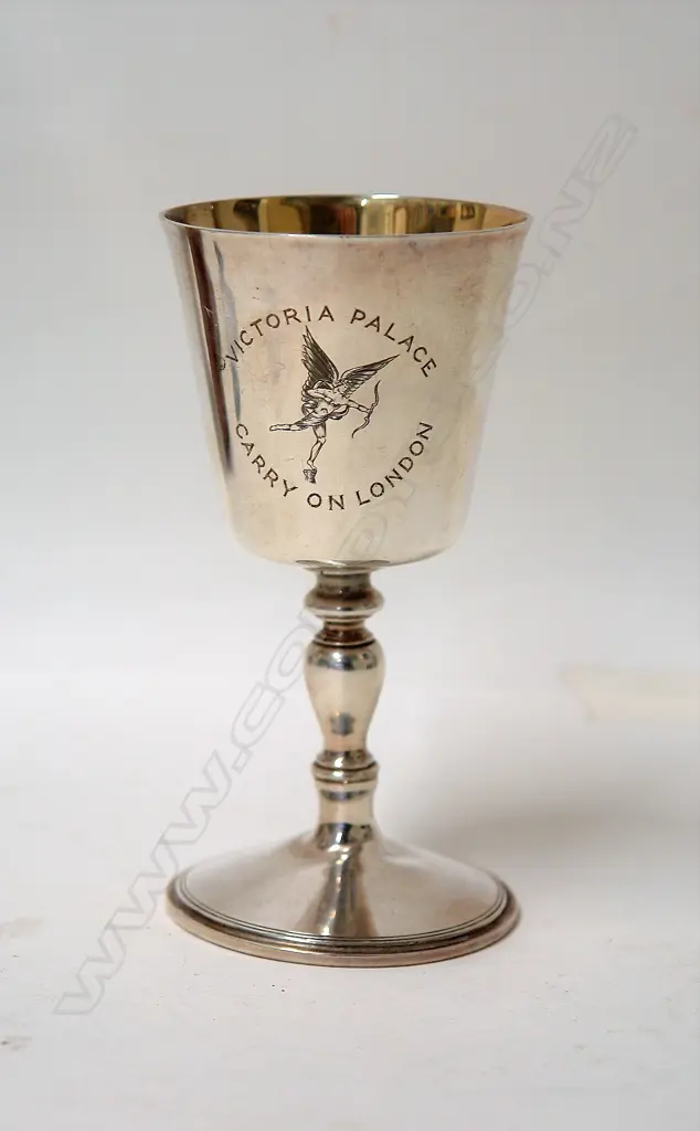A 1970s Victoria Palace 'Carry on London' commemorative silver goblet Image 1++