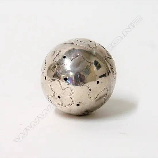 A rare George III silver pomander ball