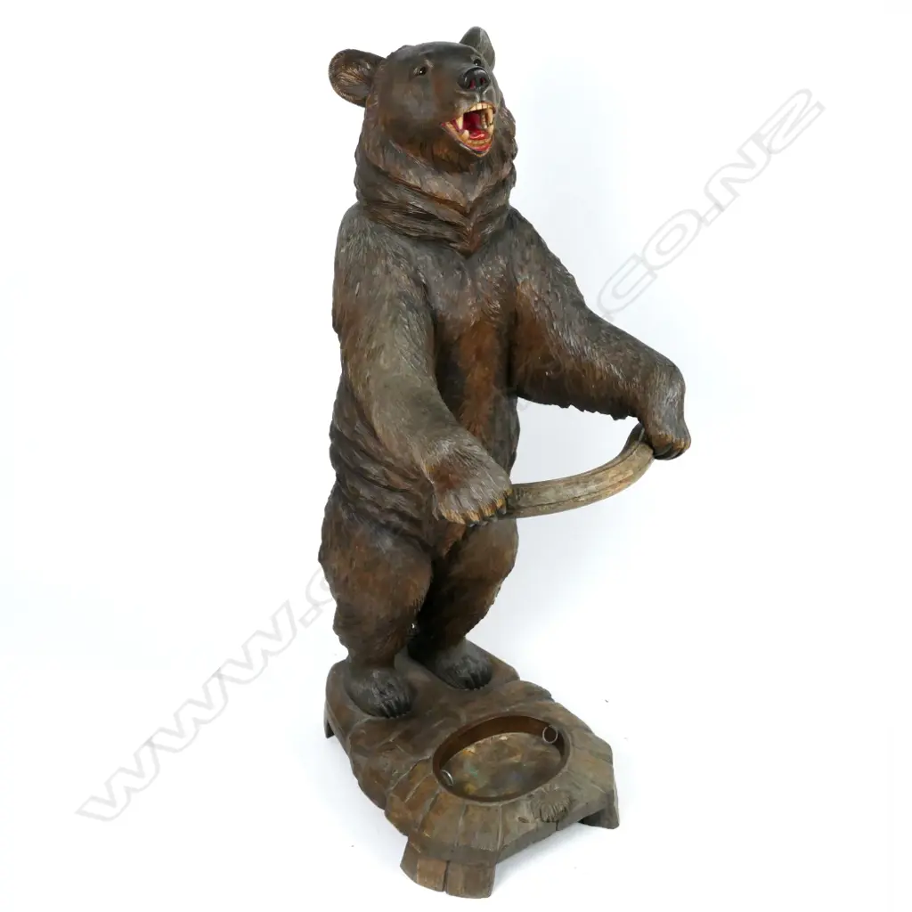 A Black Forest carved bear stick stand Image 1++