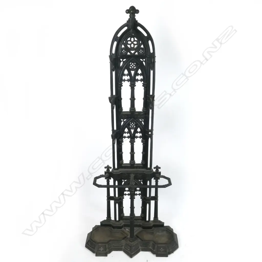 A Victorian cast iron hallstand in gothic style Image 1++