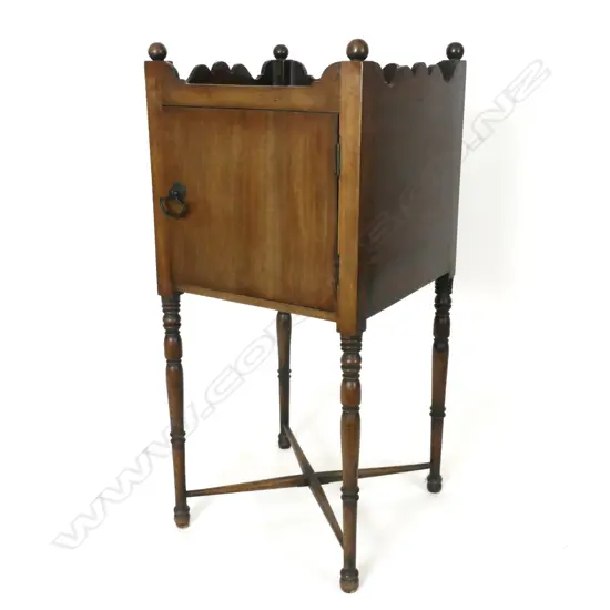 A c.1900 flame mahogany bedside cabinet