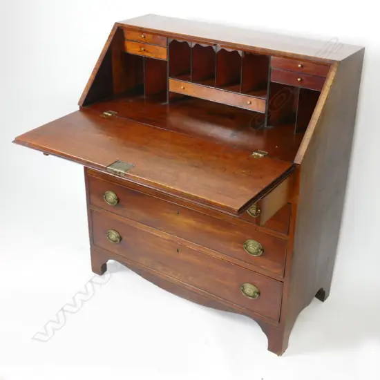 A Georgian mahogany fall-front bureau