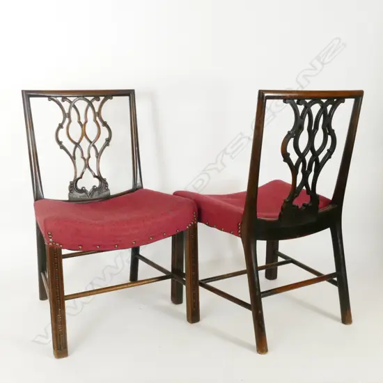 A pair of late 19thC Chippendale style quality dining chairs