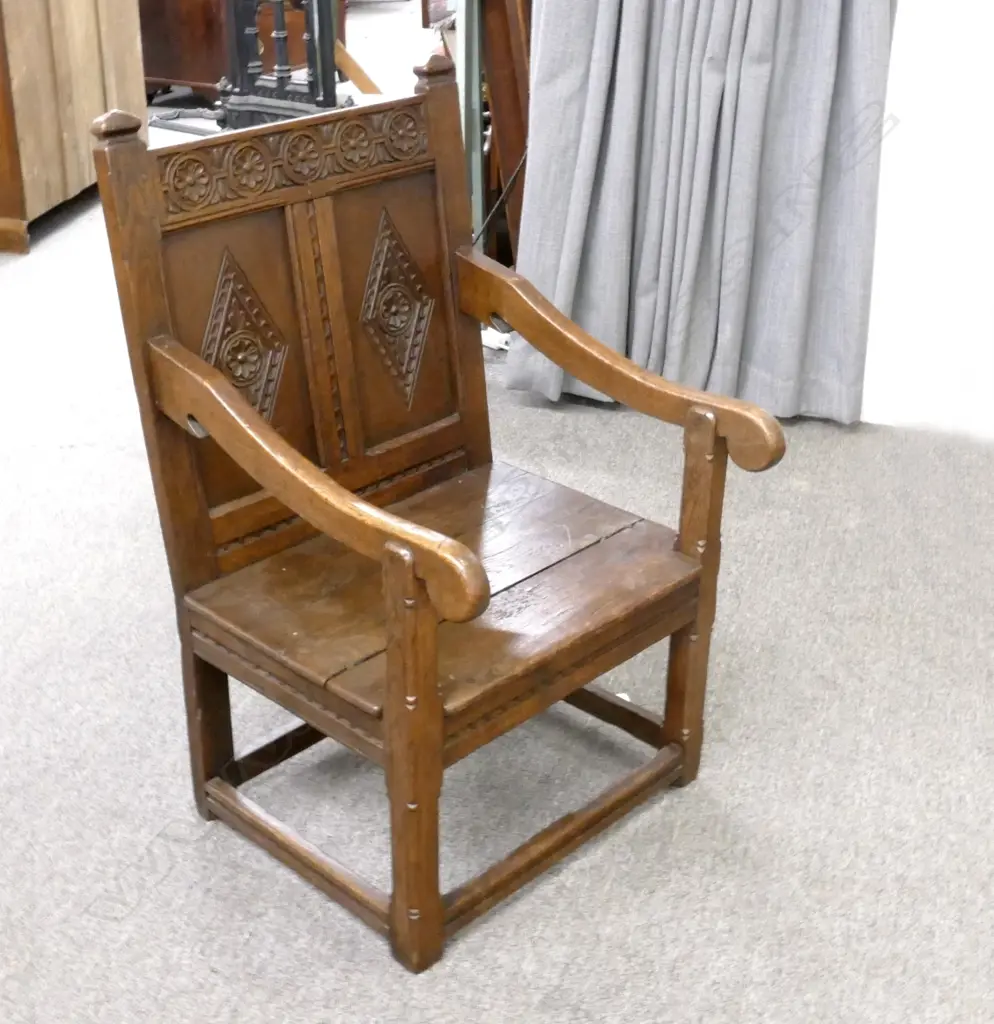 An antique oak wainscot chair Image 1++