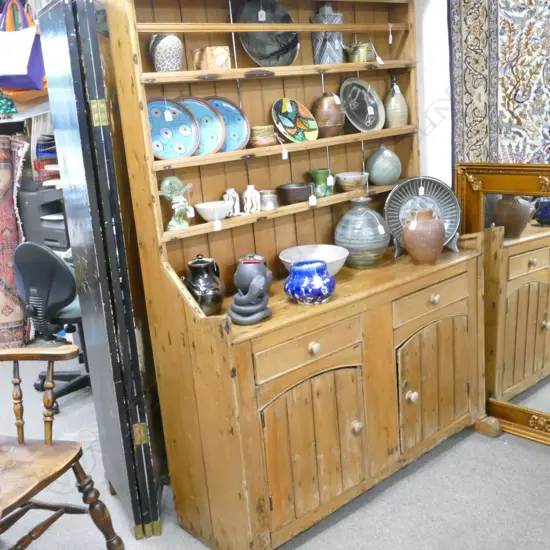 A 19thC country pine dresser