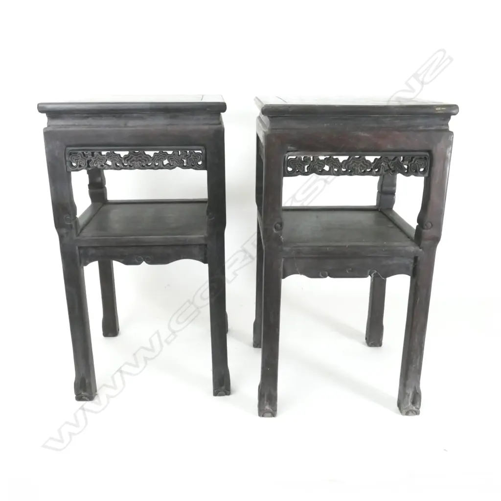 A pair of Chinese blackwood tables Image 1++