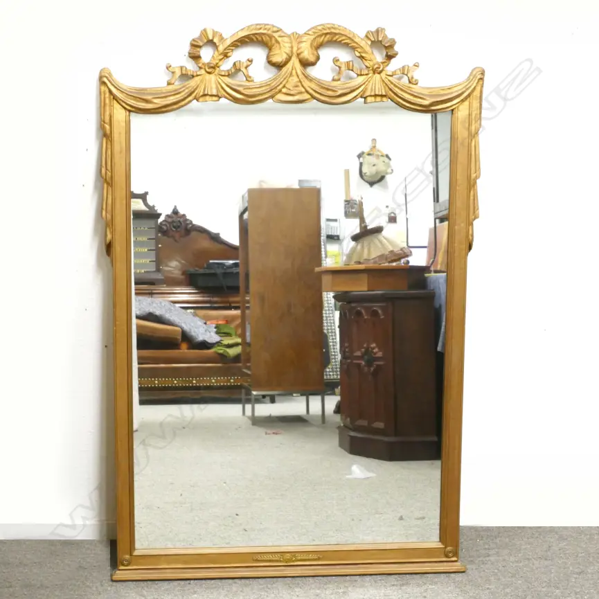 A French style gilt framed overmantel mirror Image 1++