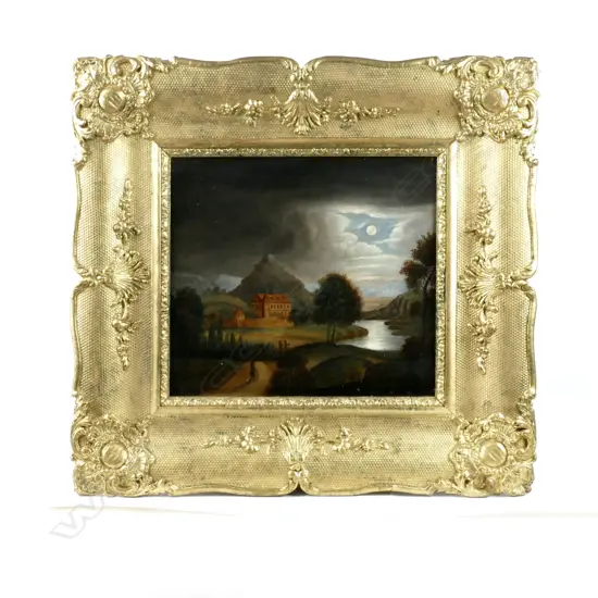 An 18thC European oil on board