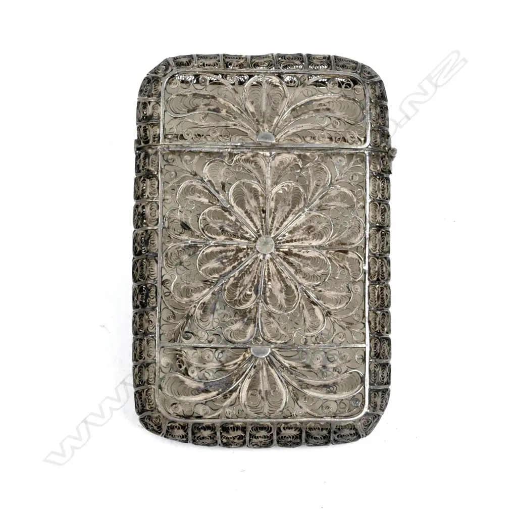 An Eastern silver filigree card case Image 1++