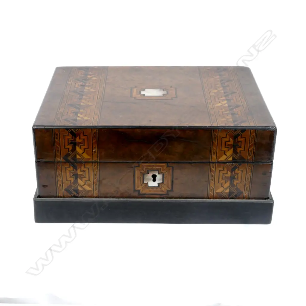 A Victorian Tunbridge ware work box Image 1++