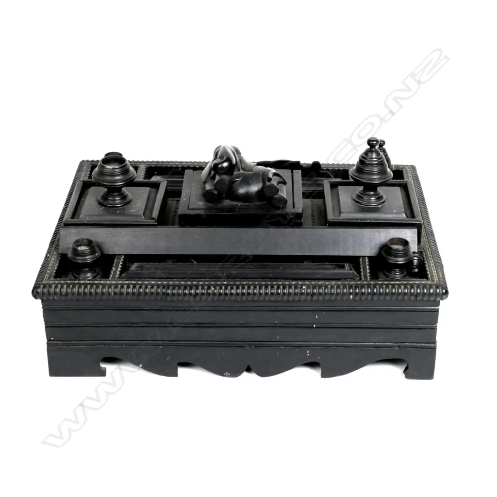 An Anglo-Indian ebony desk standish Image 1++