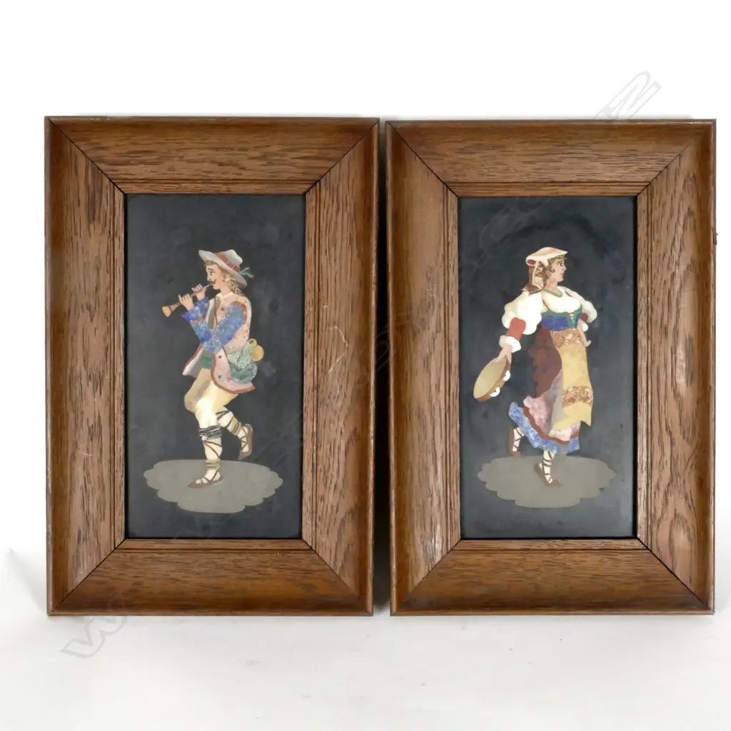 A pair of Italian Pietra Dura tiles Image 1++