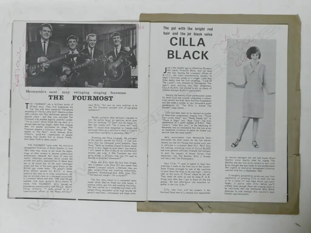 An autographed The Beatles Christmas Show (Brian Epstein) programme.  The souvenir programme from the 16-night 1963/1964 Finsbury Park Astoria show with signatures of John Lennon Image 1++