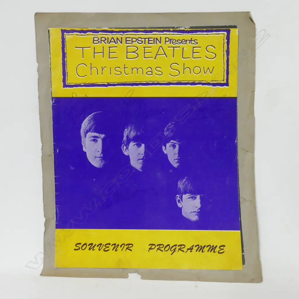 An autographed The Beatles Christmas Show (Brian Epstein) programme.  The souvenir programme from the 16-night 1963/1964 Finsbury Park Astoria show with signatures of John Lennon Image 1++