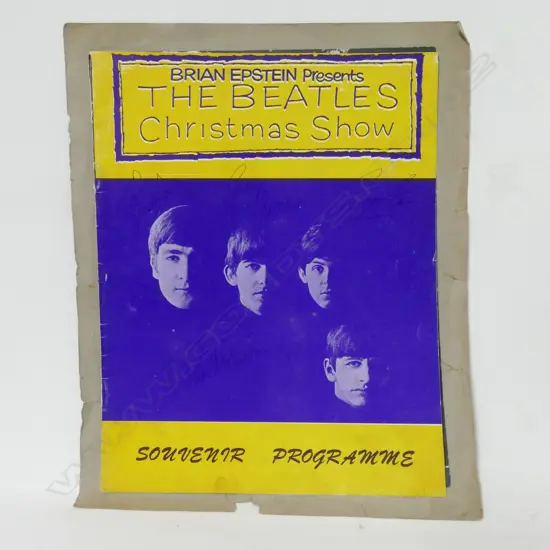 An autographed The Beatles Christmas Show (Brian Epstein) programme.  The souvenir programme from the 16-night 1963/1964 Finsbury Park Astoria show with signatures of John Lennon