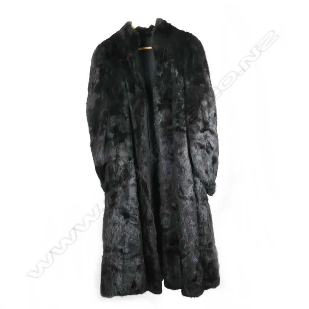 A French full length black fur coat Image 1++