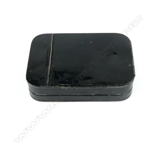An Ogden Smith japanned metal fly box
