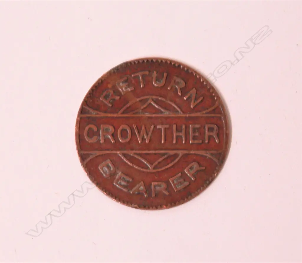 A rare N.Z. Crowther Parnell & Newmarket (Fare) copper token Image 1++