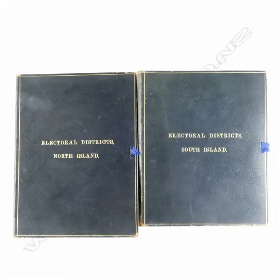 Two folios of electoral maps of the North and South Islands