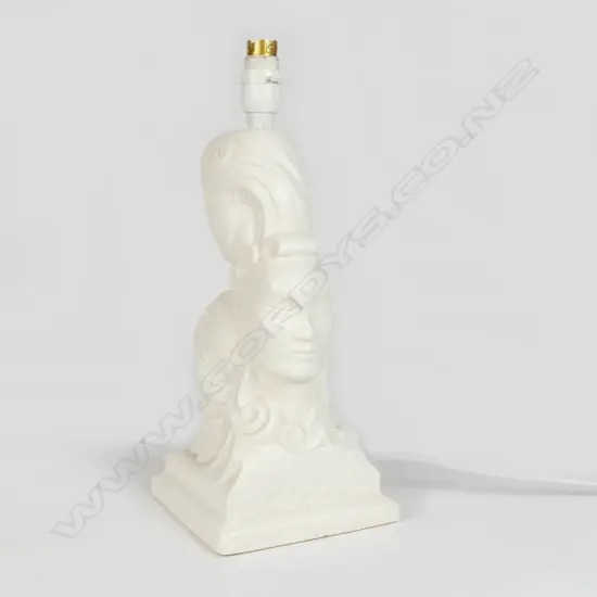 An uncommon Crown Lynn 'Three Faces of Eve' table lamp