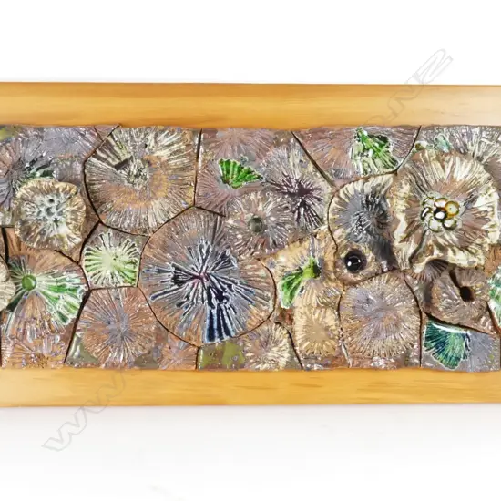 A David Brokenshire stoneware sculpted seascape wall hanging