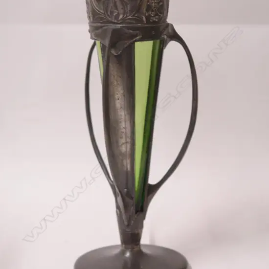 A Tudric pewter Archibald Knox design vase