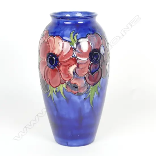 A large Walter Moorcroft 'Anemone' pattern baluster vase