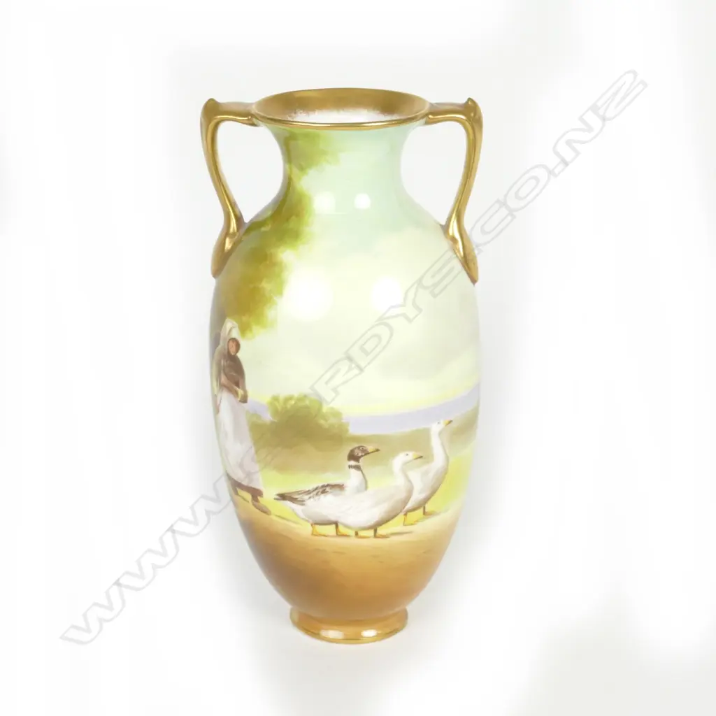 A Royal Doulton white bone china two-handled baluster vase Image 1++
