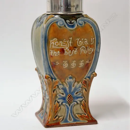 An Edwardian Doulton Lambeth tea caddy
