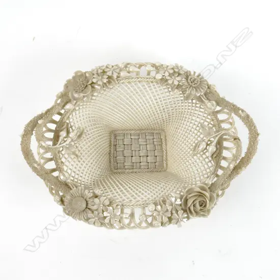 A Belleek Henshall twig basket